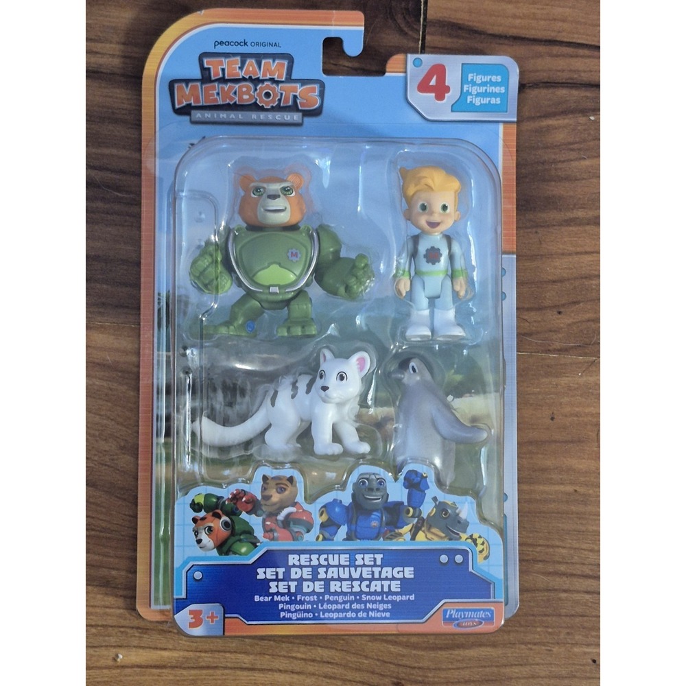 Team Mekbots Animal Rescue Set Playmates Bear Mek Frost Penguin Snow Leopard S33